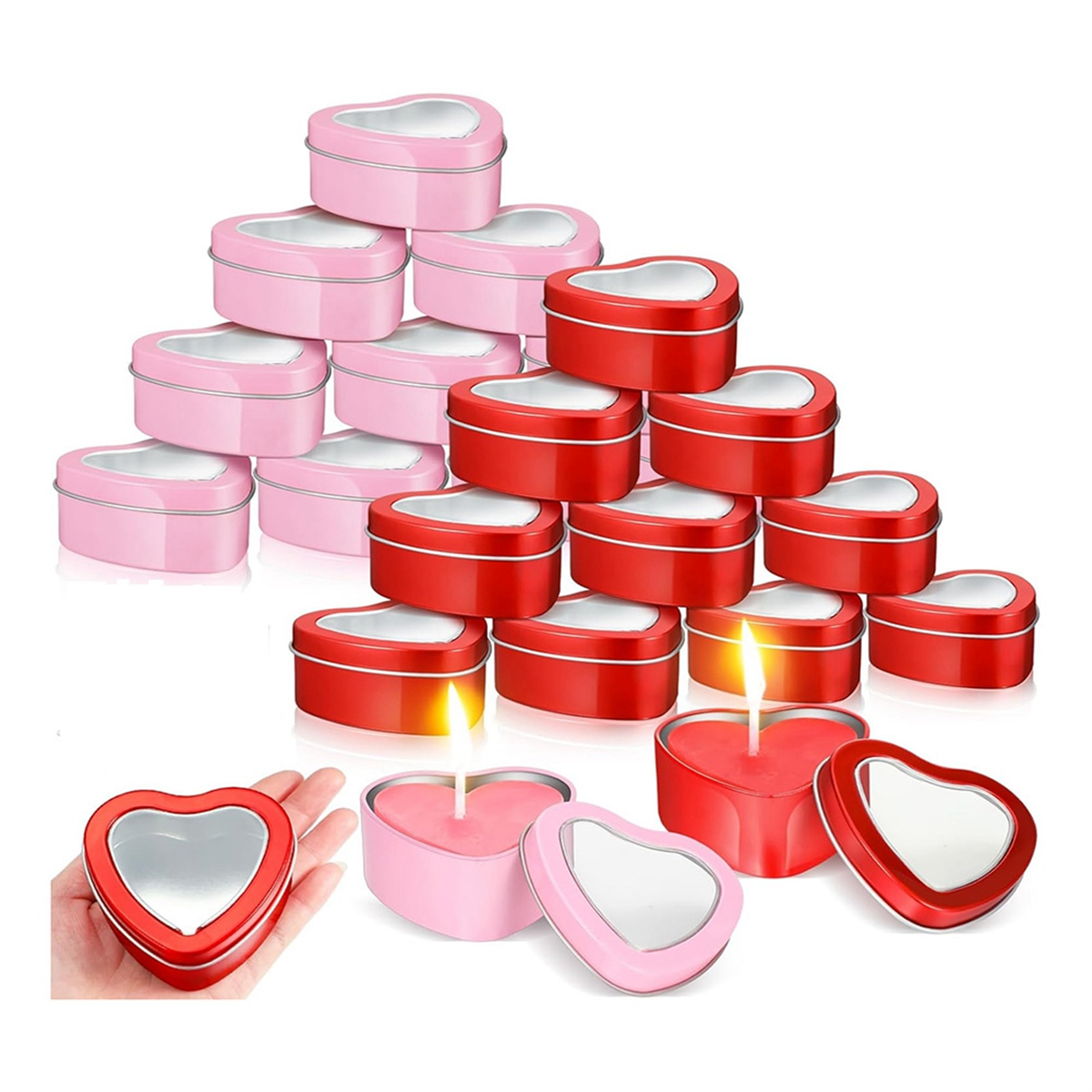 24Pcs 4Oz Heart Shaped Metal T - Metal Tin Lid 4Oz recensione e prezzo