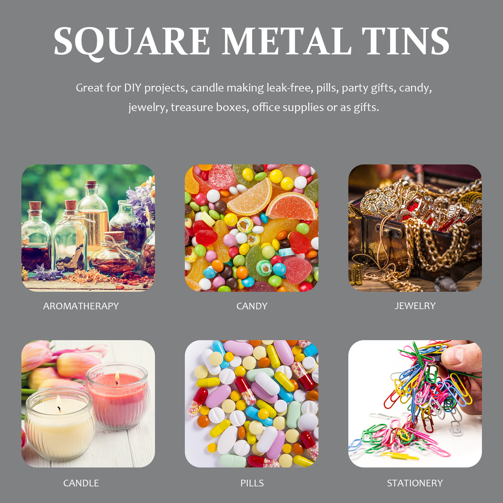 15Pcs Gift Packaging Boxes Squ - Metal Tin Lid 4Oz recensione e prezzo