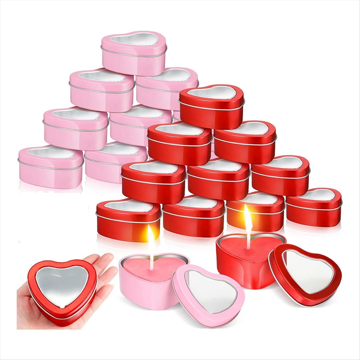 REST 24Pcs 4Oz Heart Shaped Me - Metal Tin Lid 4Oz recensione e prezzo