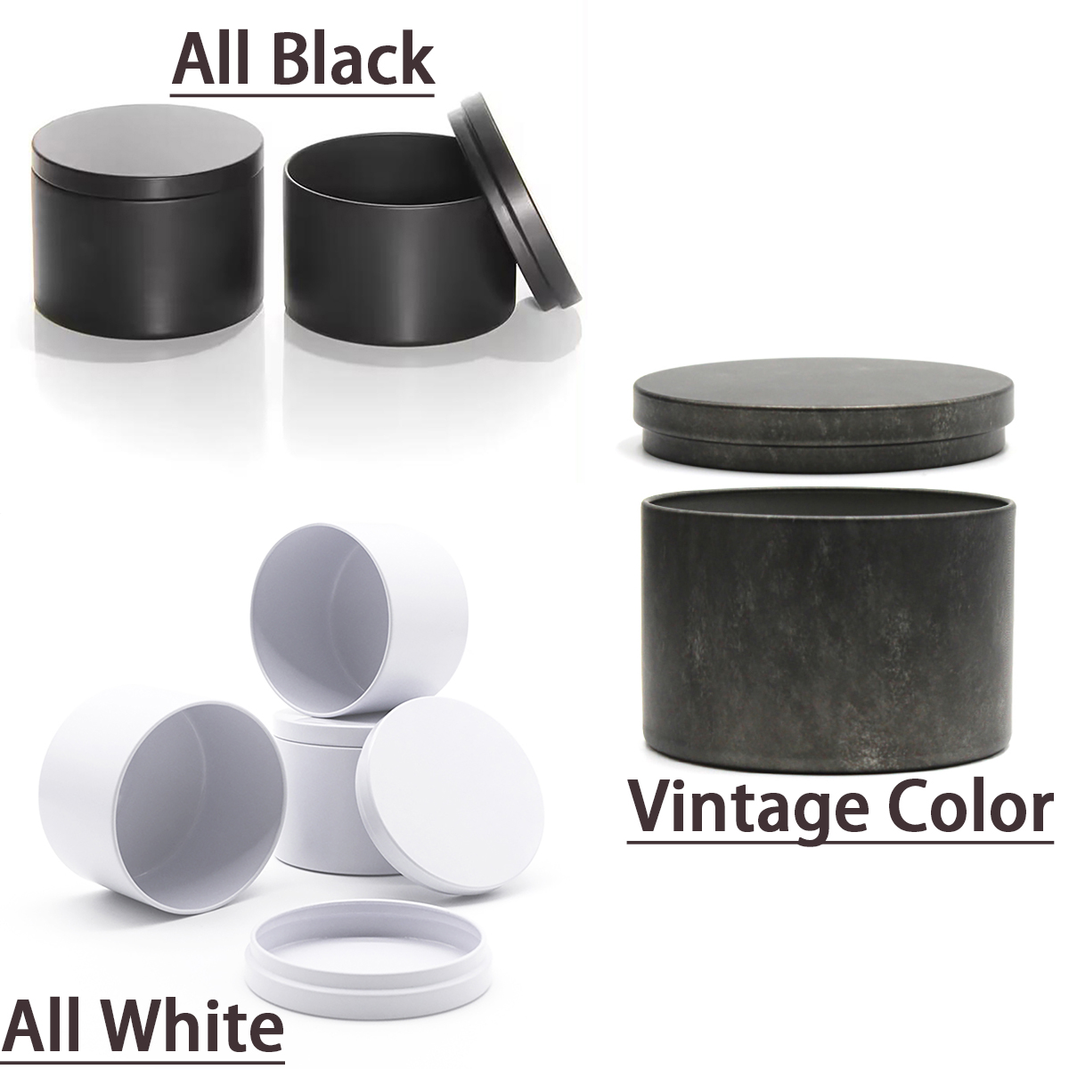 12Pack 4oz Black Candle Tin Se - Metal Tin Lid 4Oz recensione e prezzo