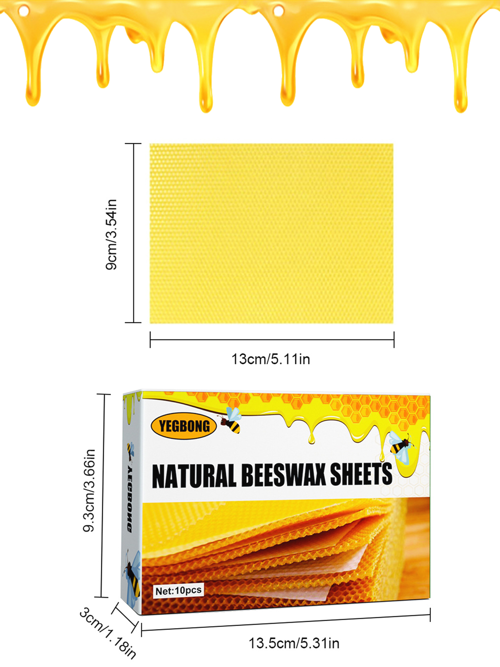 10Pcs Natural Honeycomb Bee Wa - Candle Supplies In Bulk recensione e prezzo