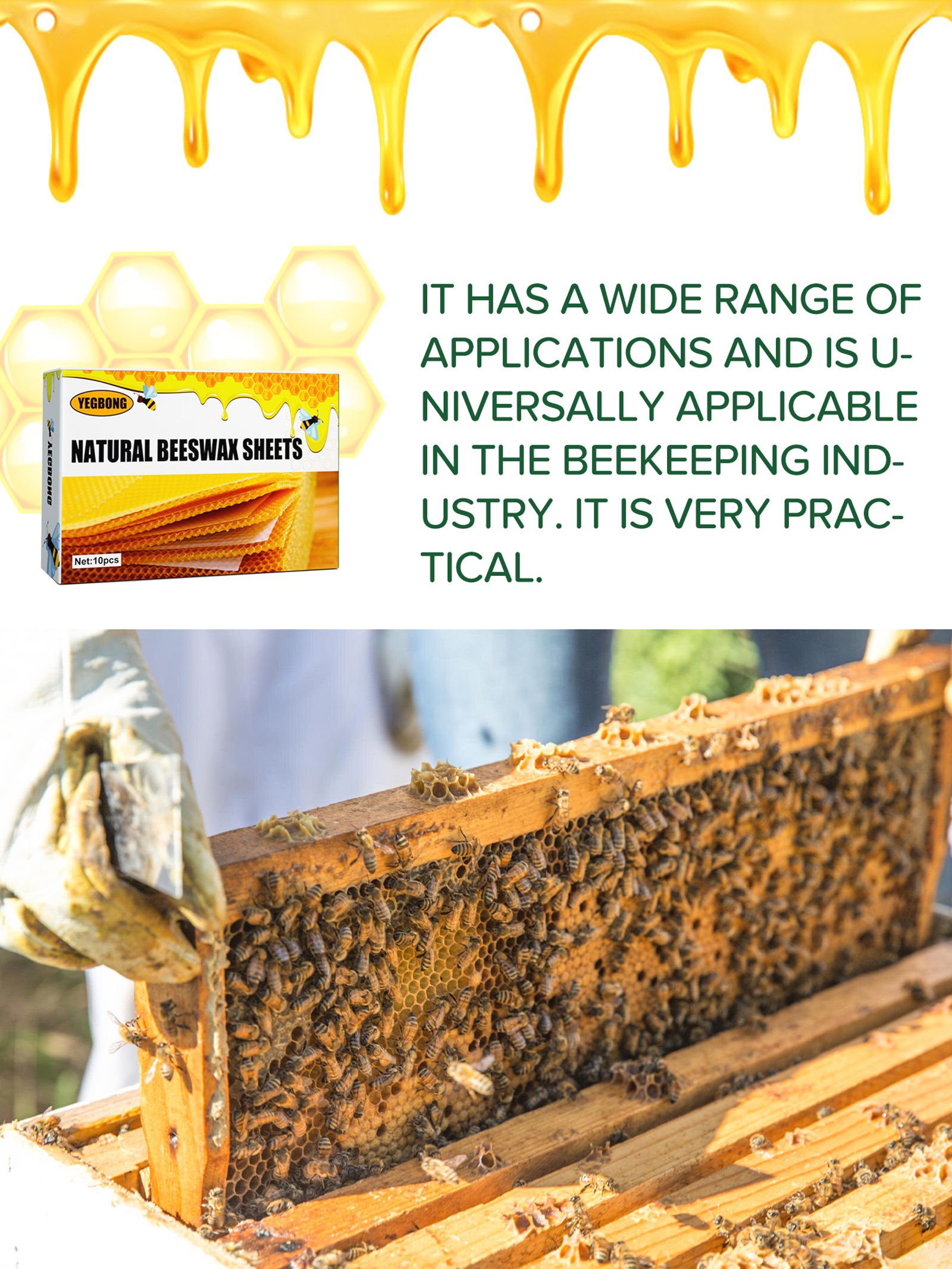 10Pcs Natural Honeycomb Bee Wa - Candle Supplies In Bulk recensione e prezzo