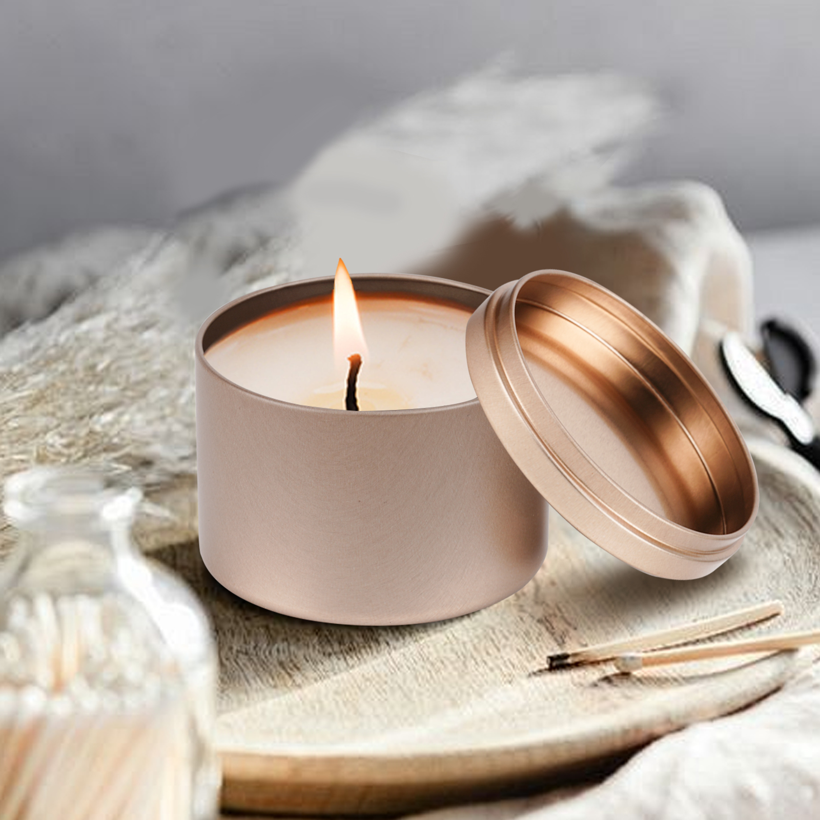 12/24-Pack rose Metal Candle T - Metal Tin Lid 4Oz recensione e prezzo