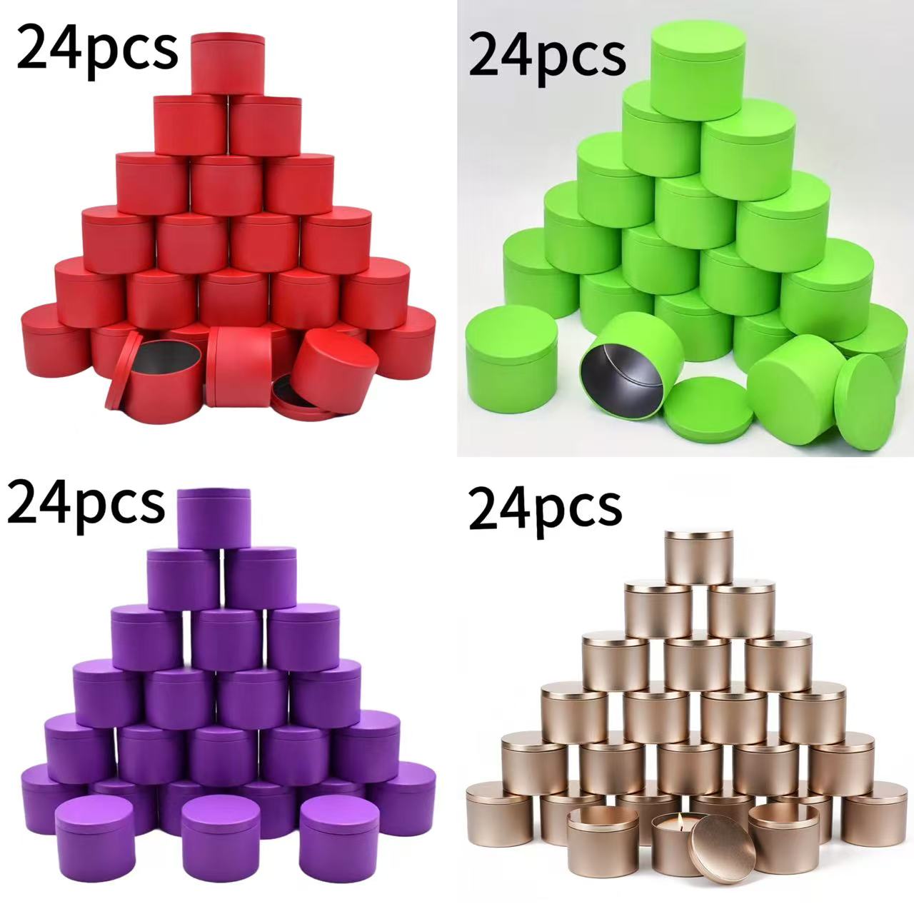 24-Pack 8oz/4oz in 4 colors Me - Metal Tin Lid 4Oz recensione e prezzo